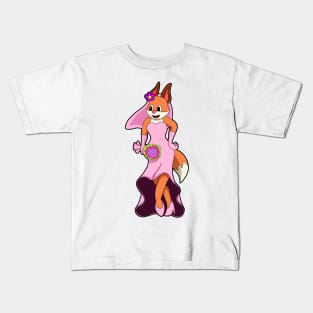 Fox with Wedding dress & Bunch of Flower Kids T-Shirt